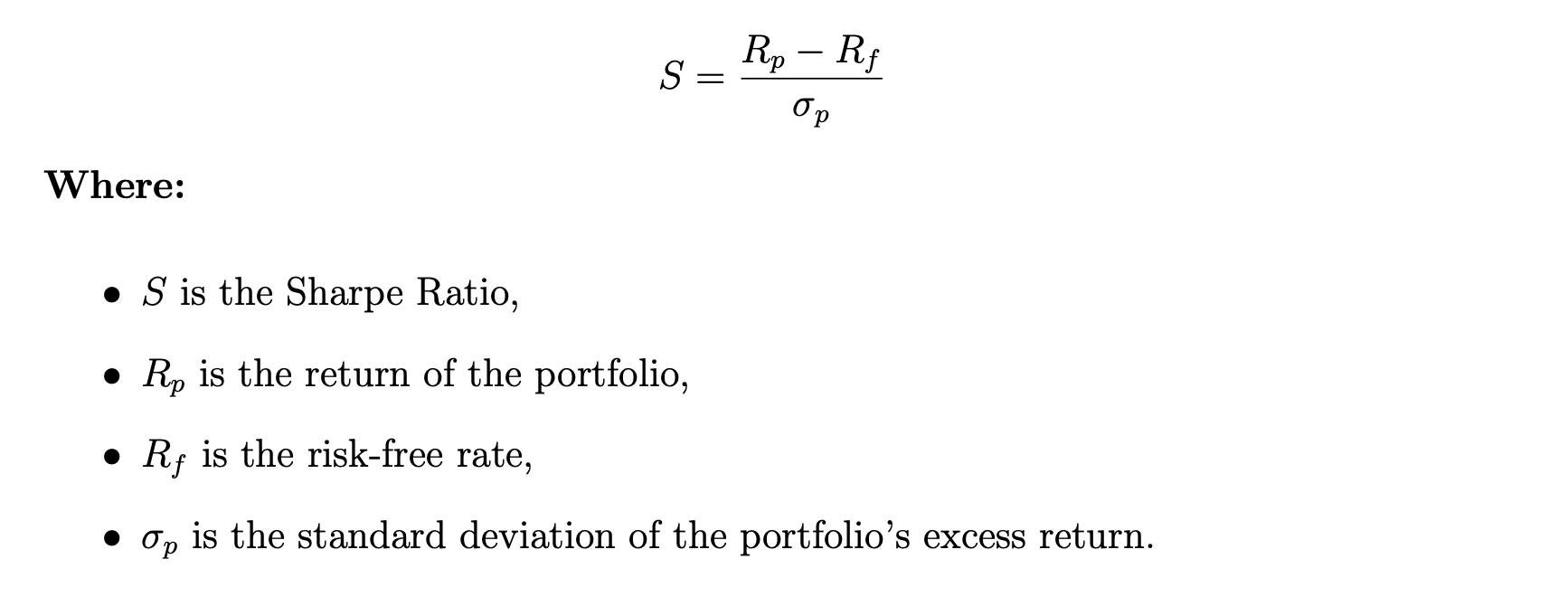 Sharpe Ratio